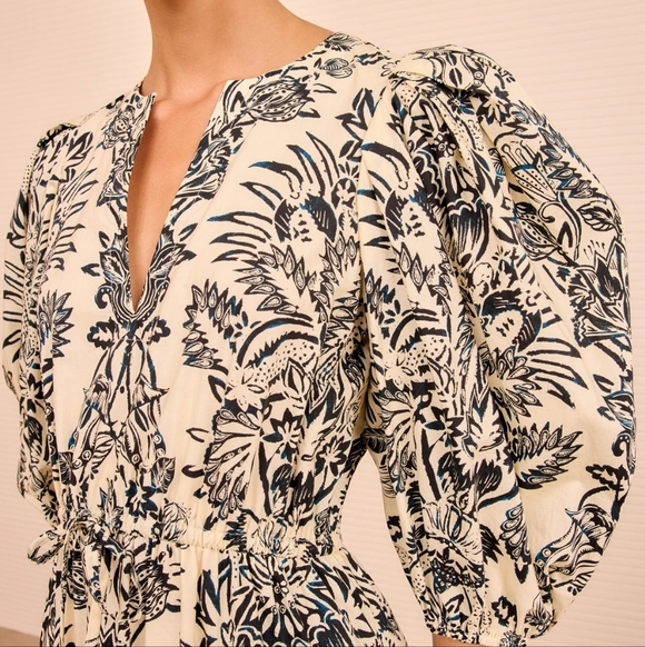 Ulla Johnson Harriet Puff Sleeve Midi Dress - Picture 2 of 13